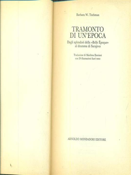 Tramonto di un'epoca - Barbara W. Tuchman - copertina