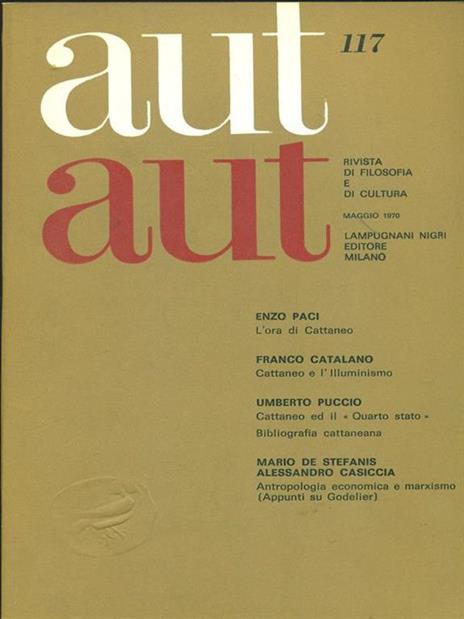 Aut aut n. 117 / maggio 1970 - 7