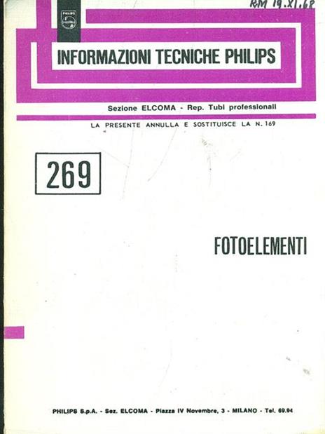 Informazioni tecniche Philips. Fotoelementi 269 - 4