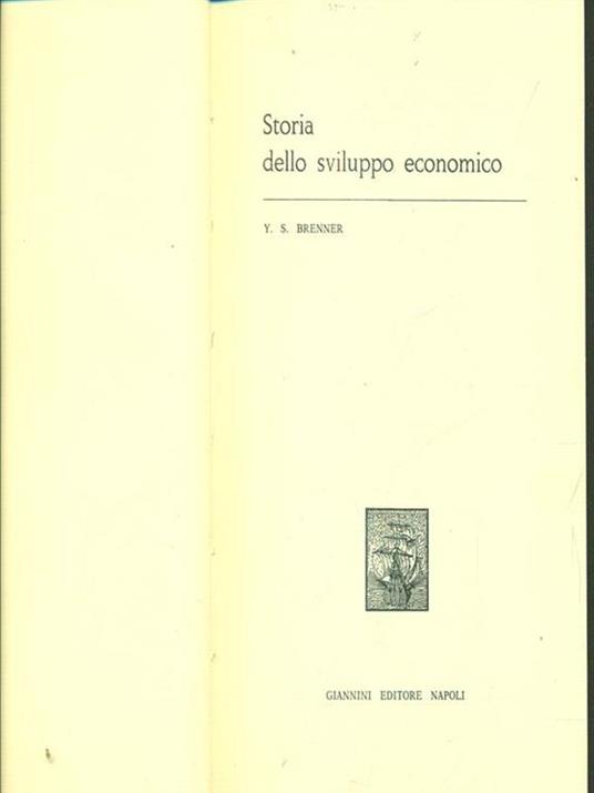 Storia dello sviluppo economico - Y. S. Brenner - copertina