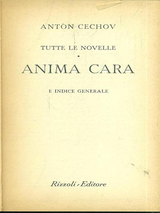 Anima cara - Anton Cechov - copertina