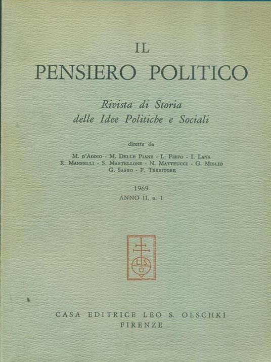 Il Pensiero politico 1969 / anno II. 1 - 5