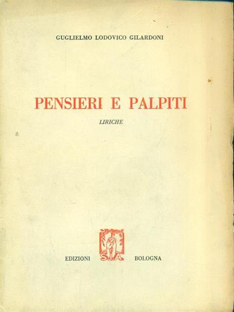 Pensieri e palpiti - Guglielmo Lodovico Gilardoni - copertina