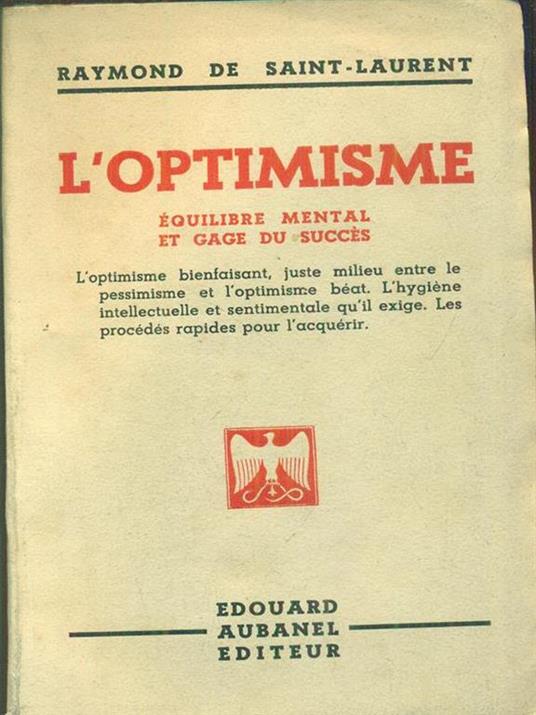 L' optimisme - Raymond de Saint-Laurent - copertina