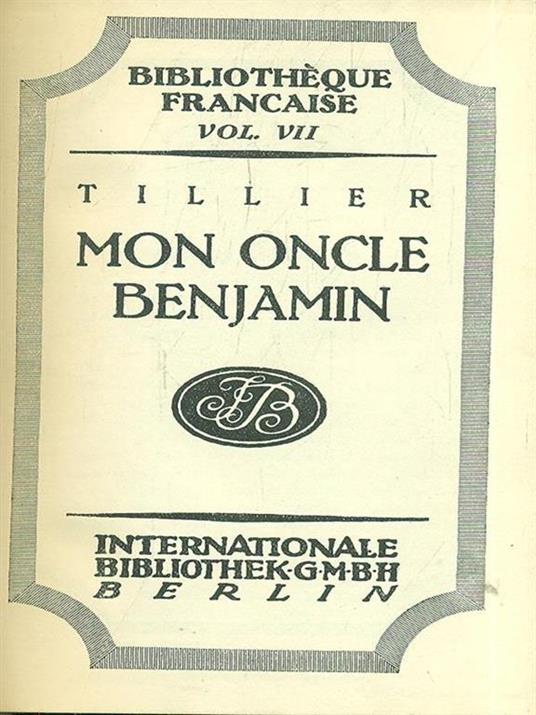 Mon oncle Benjamin - Tillier - 9