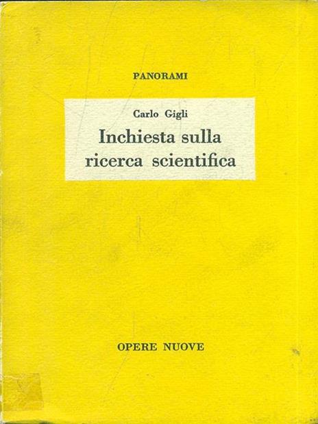 Inchiesta sulla ricerca scientifica - Carlo Gigli - copertina