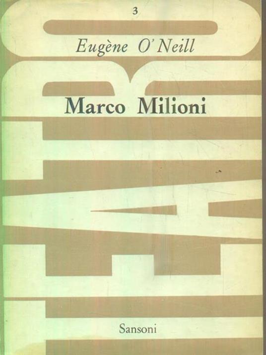Marco Milioni - Eugene O'Neill - copertina