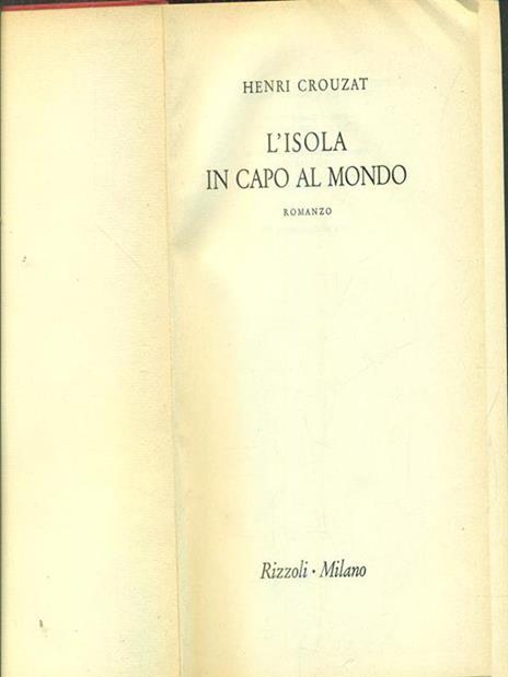 L' isola in capo al mondo - Henri Crouzat - copertina