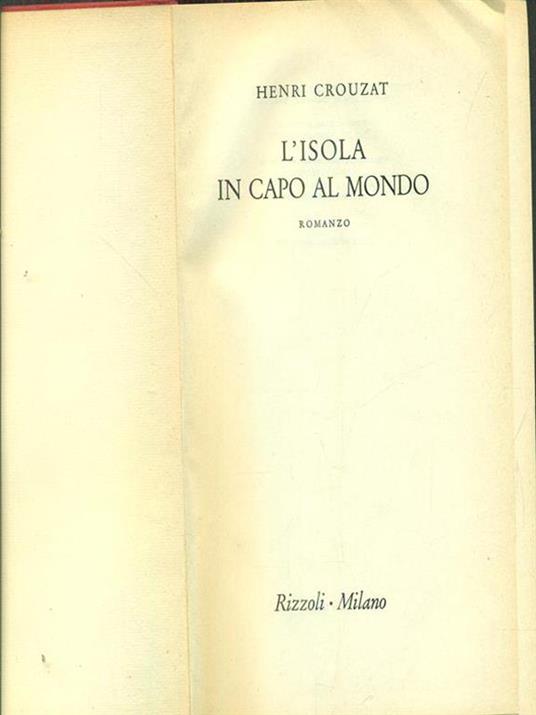 L' isola in capo al mondo - Henri Crouzat - copertina