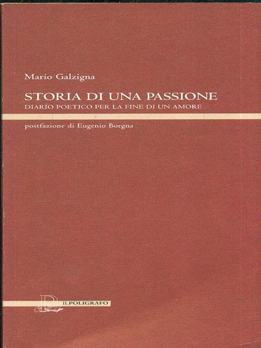 Storia di una passione - Mario Galzigna - copertina