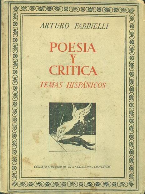 Poesia y critica - Arturo Farinelli - copertina