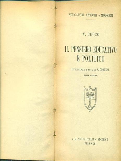 Il pensiero educativo e politico - Vincenzo Cuoco - copertina