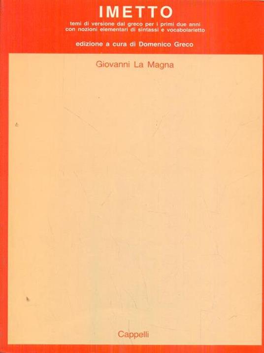 Imetto - Giovanni La Magna - copertina