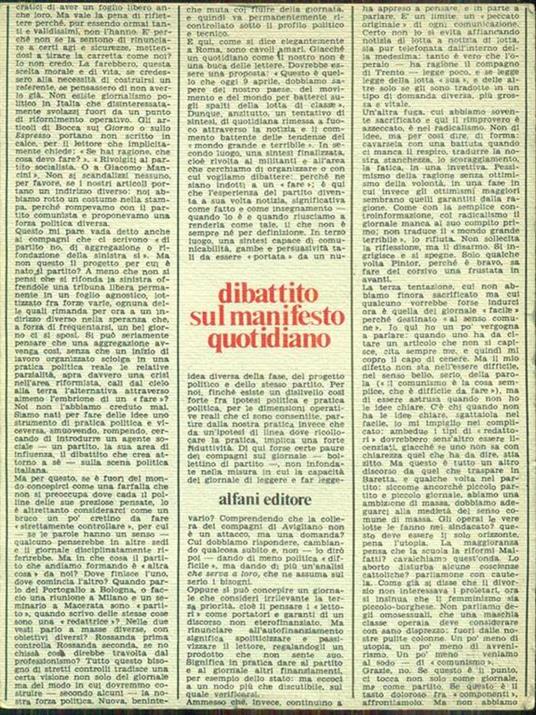 Dibattito sul manifesto quotidiano - copertina