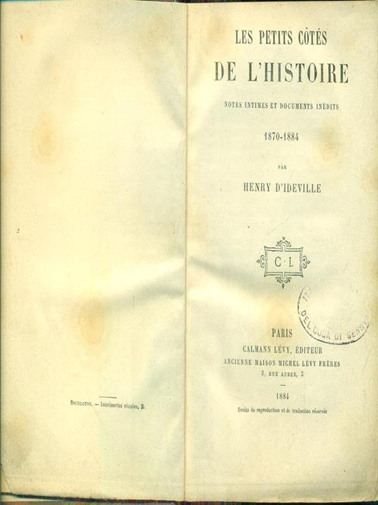 petits cotes de l'histoire 1870-1884 - Henry D'Ideville - 5