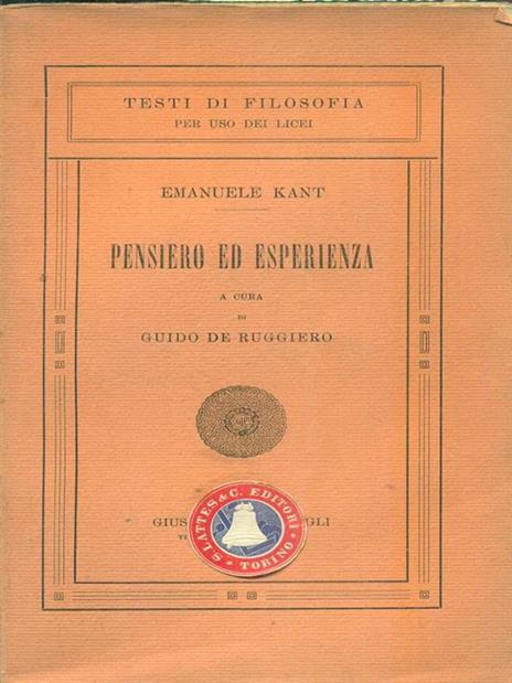 Pensiero ed esperienza - Immanuel Kant - 8