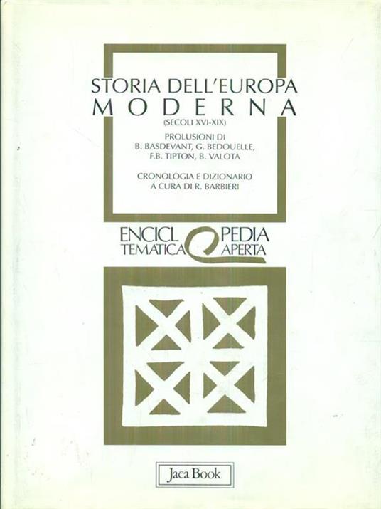 Storia dell'Europa moderna (dal XVI al XIX secolo) - Renzo Barbieri - copertina