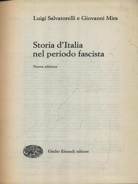 Storia d'Italia nel periodo fascista - Luigi Salvatorelli - copertina