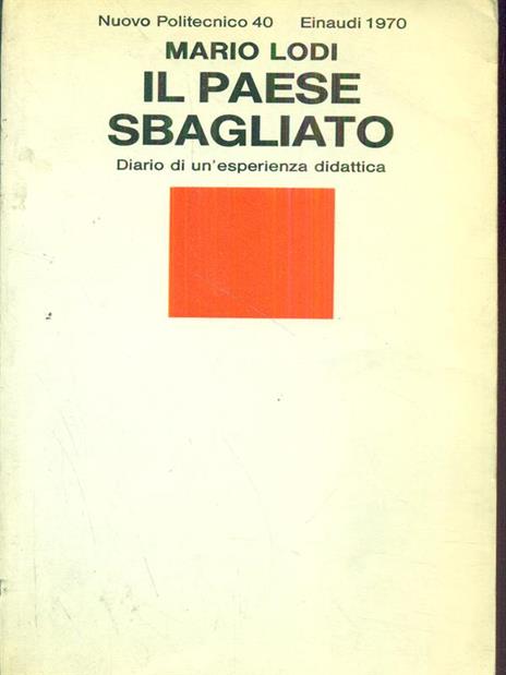 paese sbagliato Diario di un'esperienza didattica - prima edizione - Mario Lodi - copertina