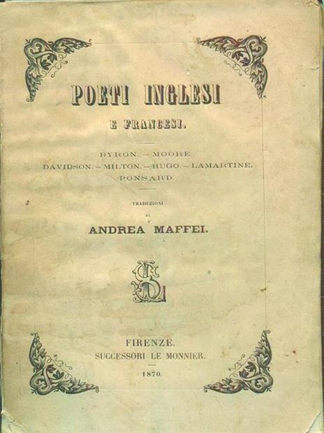 Poeti inglesi e francesi - Andrea Maffei - copertina