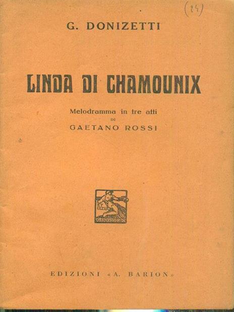 Linda di Chamounix - Gaetano Donizetti - copertina