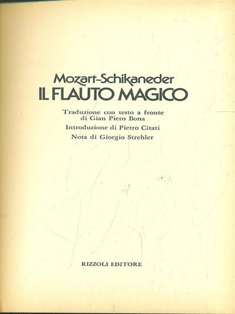 Il flauto magico - Wolfgang Amadeus Mozart,Schikaneder - copertina