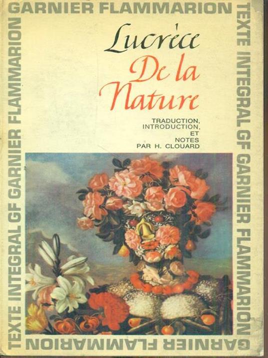 De la nature - Tito Lucrezio Caro - copertina