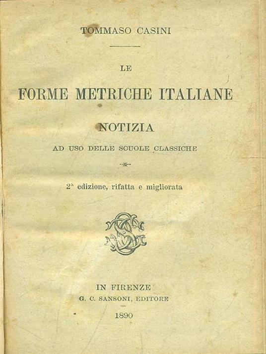 Le forme metriche italiane - Tommaso Casini - 6