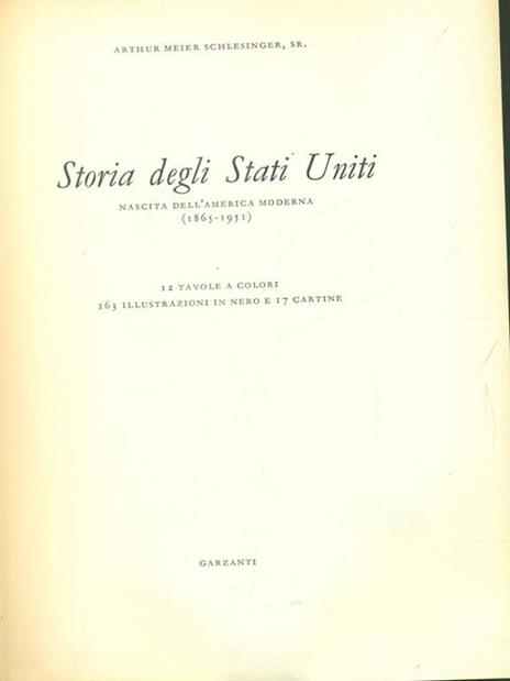 Storia degli stati uniti - Arthur M. jr. Schlesinger - copertina