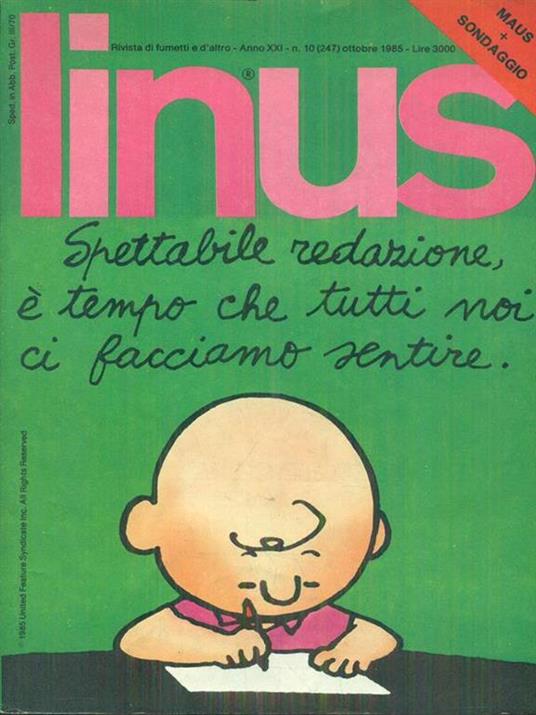 Linus 10 / ottobre 1985 - copertina
