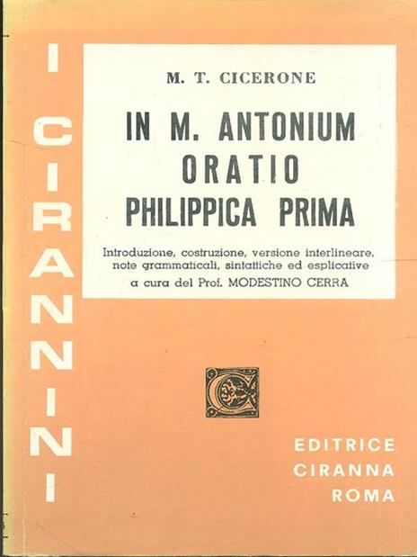Prima filippica contro Antonio - M. Tullio Cicerone - 9