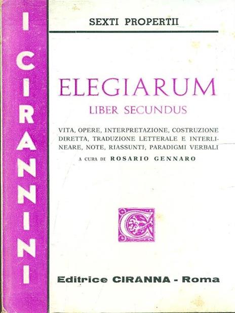 Elegiarum. Liber secundus - Sesto Properzio - 4