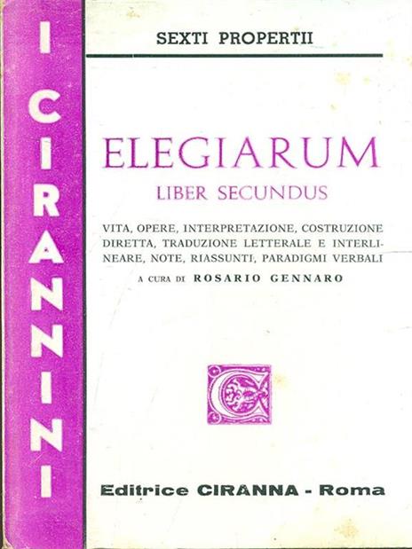 Elegiarum. Liber secundus - Sesto Properzio - 9