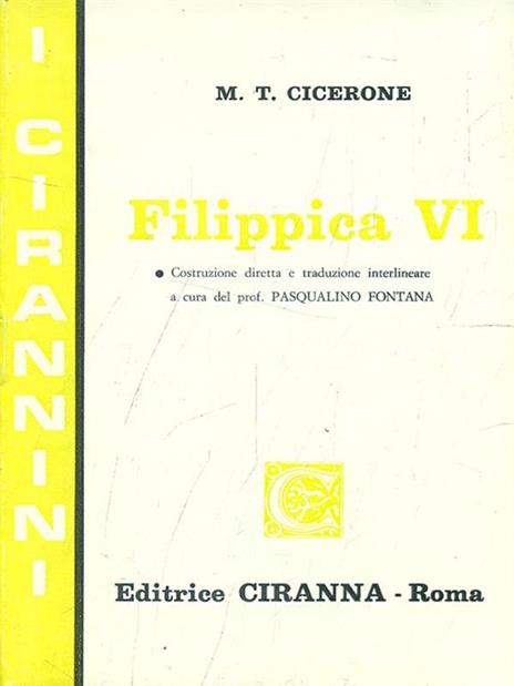 Filippica IV - M. Tullio Cicerone - copertina