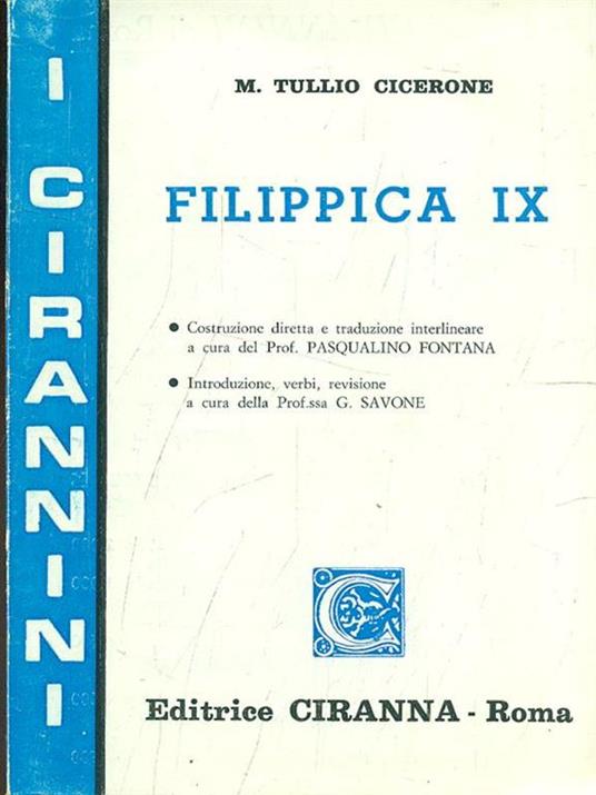 Filippica IX - M. Tullio Cicerone - 9