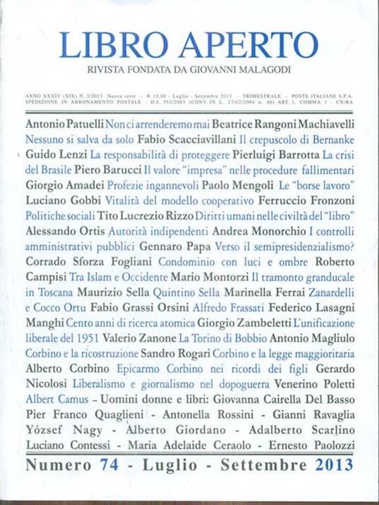 Libro Aperto numero 74 / Luglio-settembre 2013 - 7