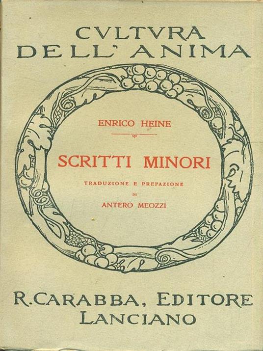 Scritti minori - Heinrich Heine - copertina