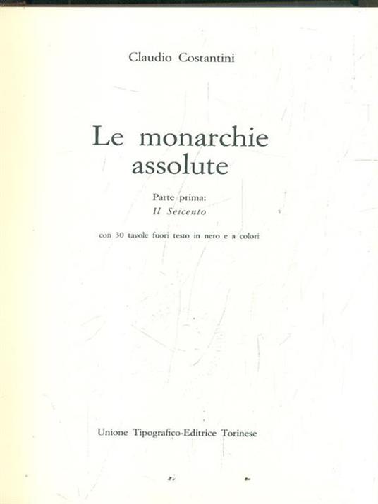 Le monarchie assolute - Il Seicento di: Costantini - copertina