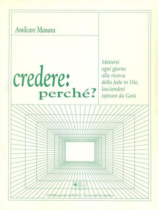 Credere: perchè? - Amilcare Manara - copertina