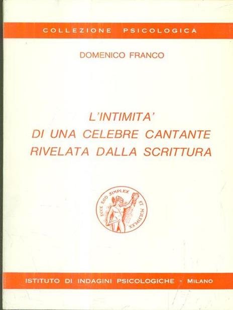 L' intimità di una celebre cantante rivelata dalla scrittura - copertina