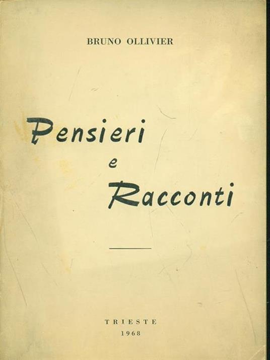 Pensieri e racconti - Bruno Ollivier - copertina