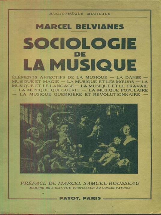 Sociologie de la musique - Marcel Belvianes - copertina