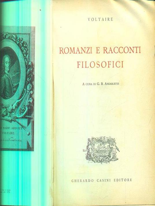 Romanzi e racconti filosofici - Voltaire - copertina