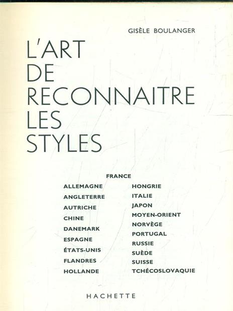 art de reconnaitre les style - Gisele Boulanger - copertina