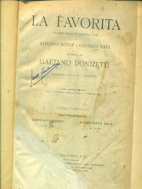 La favorita - Gaetano Donizetti - copertina