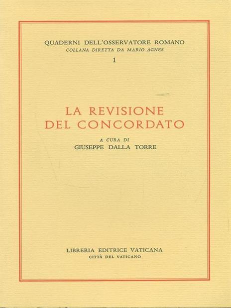 La revisione del concordato - Giuseppe Dalla Torre - copertina