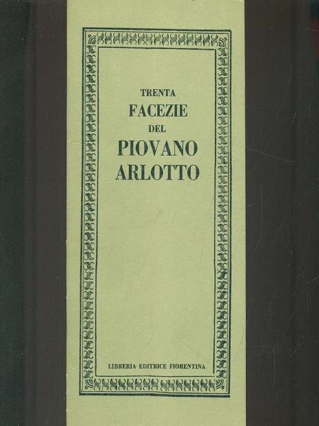 Trenta facezie del piovano arlotto - copertina