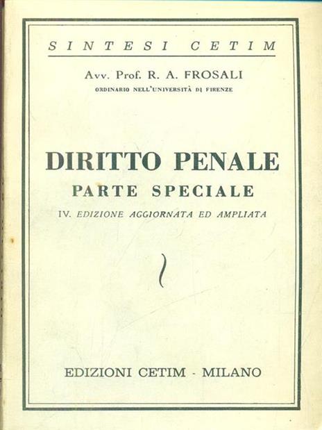 Diritto penale parte speciale - copertina