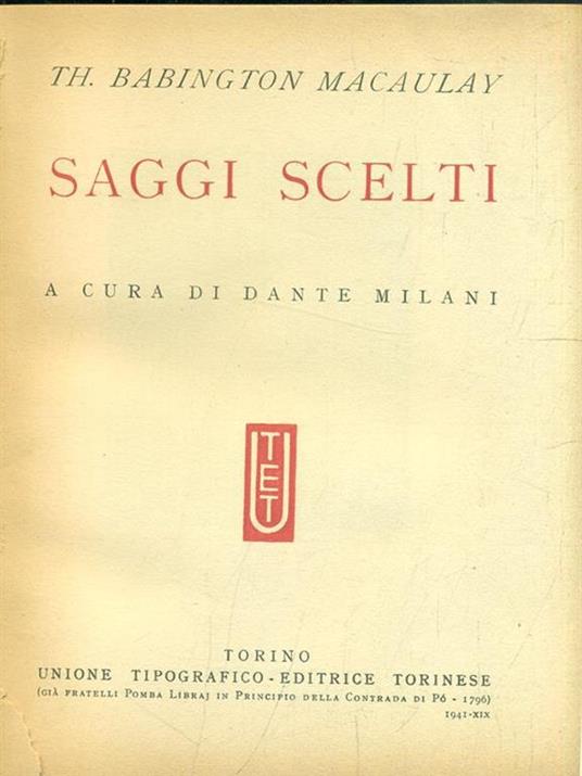 Saggi scelti - Thomas Babington Macaulay - 10