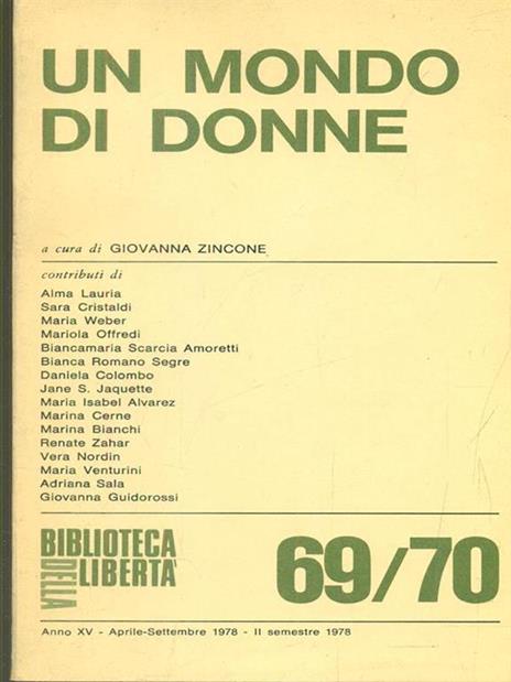 Biblioteca della libertà 69/70 Un mondo di donne - 5